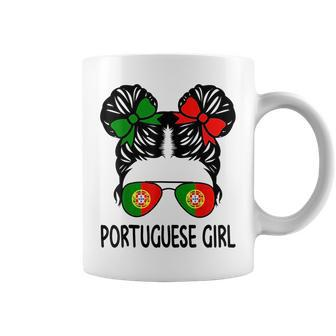 Portuguese Girl Messy Hair Portugal Pride Kids Coffee Mug - Seseable