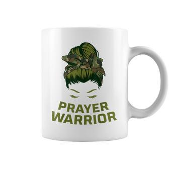 Prayer Warrior Women Camo Faith God Jesus Christian Faith Funny Gifts Coffee Mug | Mazezy