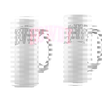 Preppy Cowgirl Varsity Pink Howdy Coffee Mug - Thegiftio