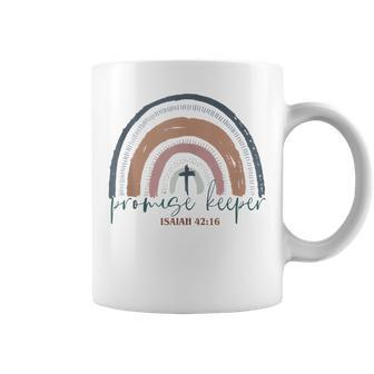 Promise Keeper Christian Bible Quote Boho Rainbow Coffee Mug | Mazezy