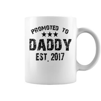 Promoted To Daddy Est 2017 Daddy Funny Gifts Coffee Mug | Mazezy