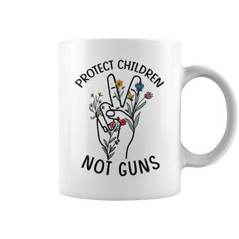 Protect Children Not Guns End Gun Violence Anti Gun Orange  Coffee Mug