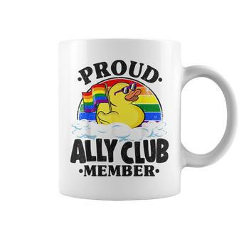 Proud Ally Club Member Rubber Duck Rainbow Gay Lesbian Lgbt Coffee Mug | Mazezy