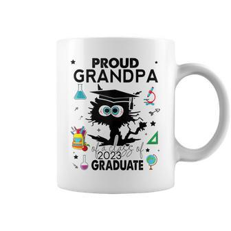 Proud Grandpa Of A Class Of 2023 Graduate Funny Black Cat Coffee Mug | Mazezy