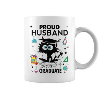 Proud Husband Of A Class Of 2023 Graduate Funny Black Cat Coffee Mug | Mazezy