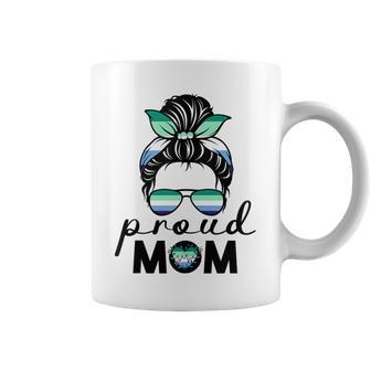 Proud Mom Mlm Pride Lgbt Support Subtle Gay Male Mlm Flag Coffee Mug | Mazezy