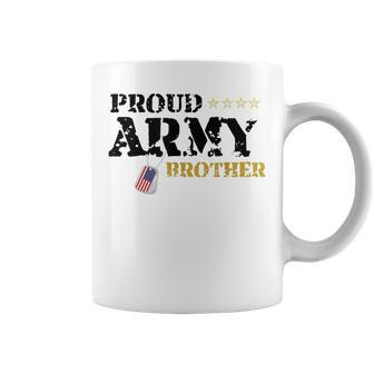 Proud Us Army Brother American Military Family Flag Gift Coffee Mug | Mazezy