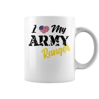 Proud Us Army Ranger American Military Family Flag Gift Coffee Mug | Mazezy