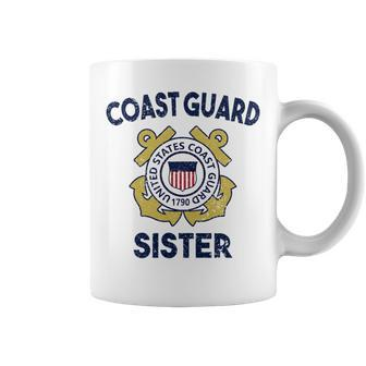 Proud Us Coast Guard Sister Military Pride Gifts For Sister Funny Gifts Coffee Mug | Mazezy