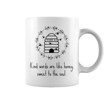 Proverbs 1624 Kind Words Like Honey Hive Bees Bible Verse Coffee Mug | Mazezy