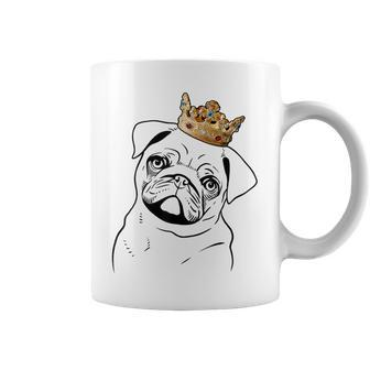 Pug Dog Wearing Crown Coffee Mug | Mazezy