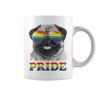 Pug Gay Pride Lgbt Rainbow Flag Sunglasses T Lgbtq Coffee Mug | Mazezy