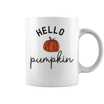 Pumpkin Halloween Hello Pumpkin Fall Thanksgiving Pocket Fall Thanksgiving Coffee Mug | Mazezy
