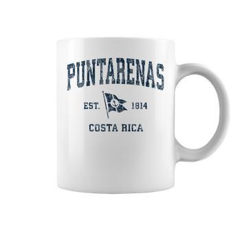 Puntarenas Vintage Sports Navy Boat Anchor Flag Coffee Mug | Mazezy