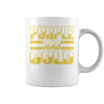 Purple & Gold Game Day Group For High School Football Coffee Mug - Seseable