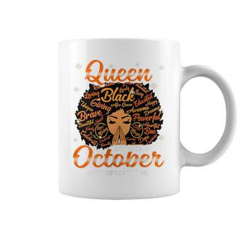 Queen Was Born In October Black History Birthday Junenth Coffee Mug | Mazezy