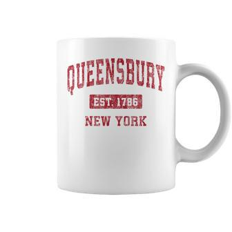 Queensbury New York Ny Vintage Sports Red Coffee Mug | Mazezy