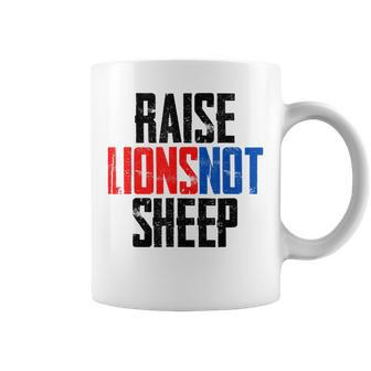 Raise Lions Not Sheep Distressed Patriot Party 1776 Coffee Mug | Mazezy CA
