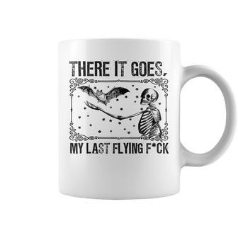 There It Goes My Last Flying F Skeletons Halloween Coffee Mug | Mazezy