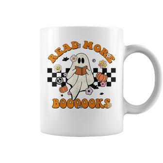 Read More Books Cute Boo Reading Book Groovy Halloween Coffee Mug - Monsterry UK
