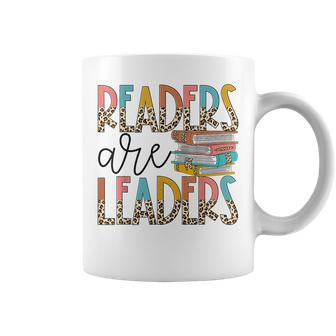 Readers Are Leaders Boho Leopard Book Lover Back To School Coffee Mug - Seseable