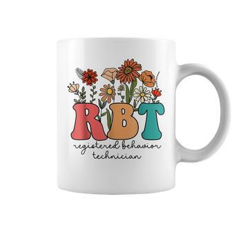 Registered Behavior Technician Rbt Retro Groovy Wildflowers Coffee Mug - Monsterry UK