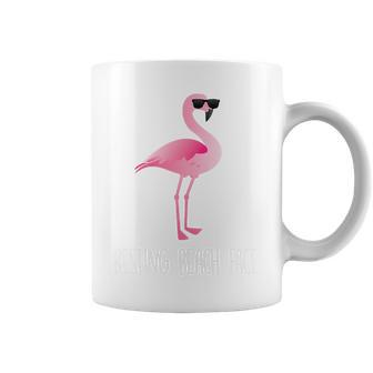 Resting Beach Face Flamingo With Sunglasses Coffee Mug | Mazezy