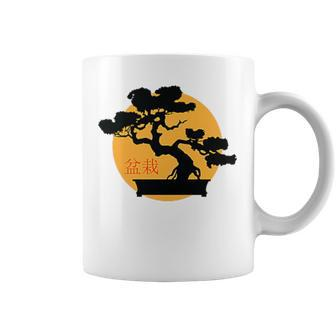 Retro Bonsai Sunset Bonsai Tree Aesthetic Coffee Mug | Mazezy