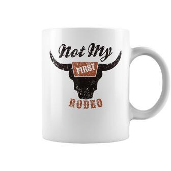 Retro Bull Skull Not My First Rodeo Western Country Cowboy Coffee Mug - Seseable