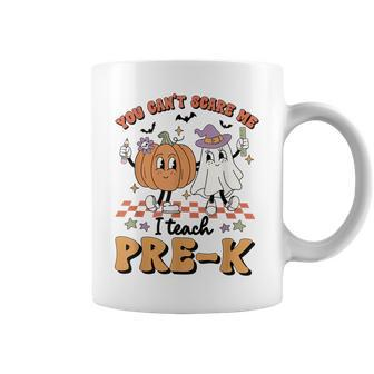 Retro You Can't Scare Me I Teach Pre-K Teacher Halloween Coffee Mug | Mazezy