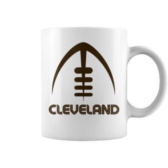 Retro Cleveland Cle Orange Brown Vintage Design Classic Font Coffee Mug - Seseable