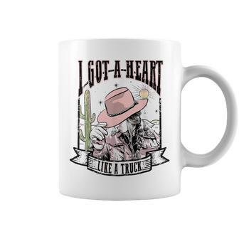 Retro Desert Cowgirl I Got A Heart Like A Truck Western Coffee Mug - Monsterry