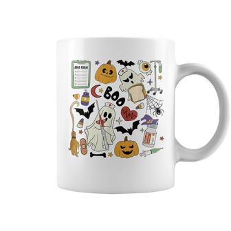 Retro Er Nurse Emergency Room Halloween Boo Ghost Pumpkin Coffee Mug - Seseable