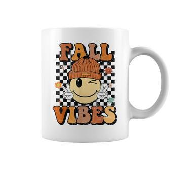 Retro Fall Vibes Smile Face Autumn Vibe Coffee Mug