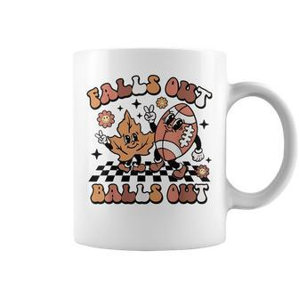 Retro Falls Out Balls Out Football Vintage Thanksgiving Coffee Mug - Seseable