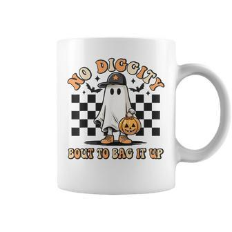 Retro Ghost Halloween No Diggity Bout To Bag It Up Coffee Mug