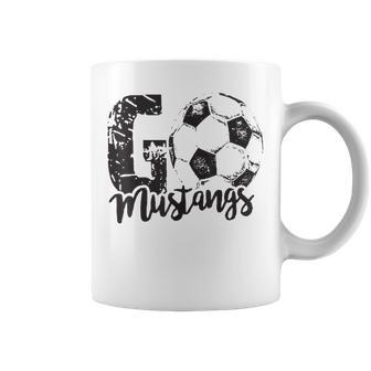 Retro Go Mustangs Football Cheer Fan School Coffee Mug - Thegiftio UK