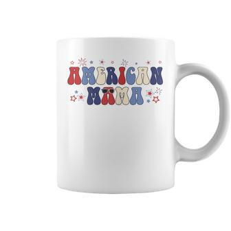 Retro Groovy 4Th Of July America Mama America Vibes Gifts For Mama Funny Gifts Coffee Mug | Mazezy