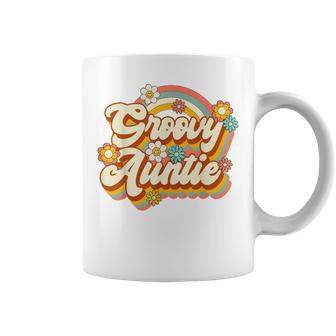 Retro Groovy Auntie Family Birthday 60S 70S Hippie Costume Coffee Mug - Thegiftio UK