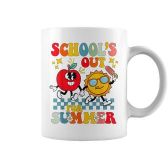 Retro Groovy Schools Out For Summer Graduation Teacher Kids Coffee Mug | Mazezy