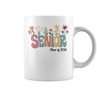 Retro Groovy Senior 24 Class Of 2024 Graduation Flower Coffee Mug | Mazezy