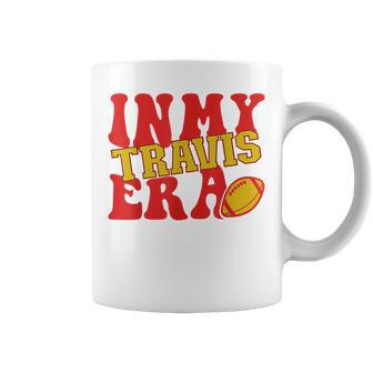 Retro Groovy In My Travis Era Football Theme Coffee Mug - Seseable