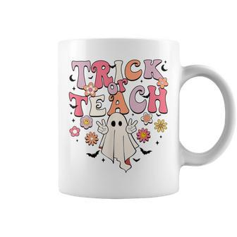 Retro Halloween Kindergarten Teacher Trick Or Teach Coffee Mug - Seseable
