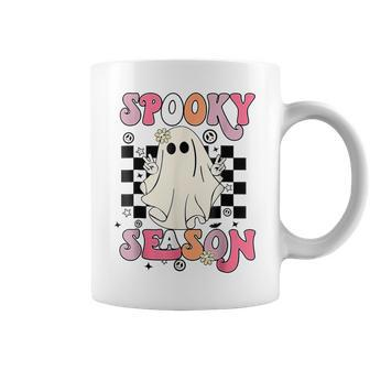 Retro Hippie Halloween Cute Ghost Spooky Season Coffee Mug - Monsterry UK