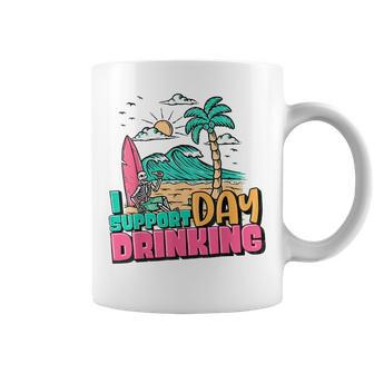 Retro I Support Day Drinking Summer Vibes Beer Day Beach Coffee Mug - Seseable