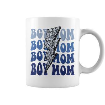 Retro Leopard Boy Mom Lightning Bolt Western Country Mama Gifts For Mom Funny Gifts Coffee Mug | Mazezy AU