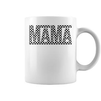 Retro Mama Checkered Pattern Mom Life Mother's Day Coffee Mug - Seseable