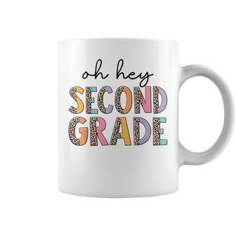 Retro Oh Hey Second Grade Leopard Back To School Teachers Coffee Mug | Mazezy DE