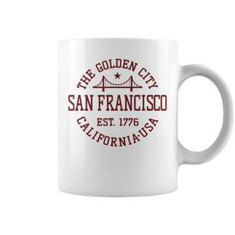 Retro San Francisco California Throwback Bridge Souvenir Coffee Mug - Seseable