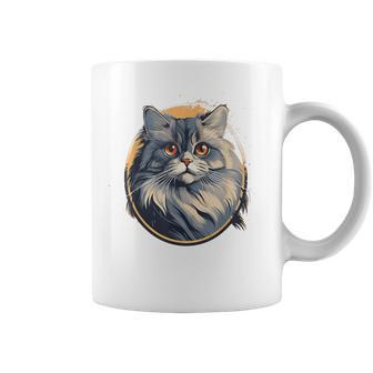 Retro Style British Longhair Cat Coffee Mug | Mazezy